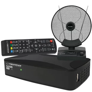 Tuner Cyfrowy Esperanza Ev108R Dvb-T/T2 H.265/Hevc + Antena Pokojowa Blow Atd17 - Tunery DVB-T - miniaturka - grafika 1