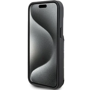 Karl Lagerfeld KLHCP15SSAKCNSCK iPhone 15 6.1" czarny/black hardcase Saffiano Cardslots and Stand Monogram Choupette - Etui i futerały do telefonów - miniaturka - grafika 5