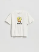 Koszulki dla chłopców - Reserved - T-shirt SpongeBob - złamana biel - miniaturka - grafika 1
