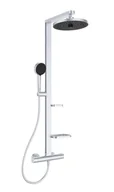 Zestawy prysznicowe - Ideal Standard ALU+ - Zestaw prysznicowy z termostatem, średnica 26 cm, 2 dysze, kolor srebrny BD583SI - miniaturka - grafika 1