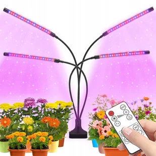 4 x Lampa do Wzrostu Roślin 80 LED Timer + Pilot 4 głowy 4X-G100 - Pozostałe akcesoria do uprawy roślin - miniaturka - grafika 1