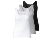 Koszulki i topy damskie - esmara® Podkoszulki damskie XXL z bawełną, 3 sztuki (3XL (56/58), Czarny/szary/biały) - miniaturka - grafika 1