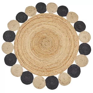 Dywan okrągły z juty ⌀ 140 cm czarny VOSTAN - Dywany - miniaturka - grafika 1