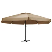 Parasole ogrodowe - vidaXL Parasol ogrodowy na słupku aluminiowym, 600 cm, taupe vidaXL - miniaturka - grafika 1
