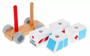 Drewniane Autko Ambulans - Zabawki interaktywne dla dzieci - miniaturka - grafika 4