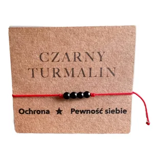 Bransoletka na Czerwonym sznurku Czarny Turmalin - Bransoletki - miniaturka - grafika 1