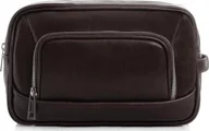 Kosmetyczki, organizery i kuferki - POLSKA SKÓRZANA KOSMETYCZKA SOLOME CIEMNY BRĄZ - miniaturka - grafika 1