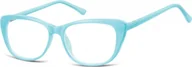 Okulary korekcyjne, oprawki, szkła - Sunoptic Okulary oprawki korekcyjne Kocie Oczy zerówki CP129 błękit turkusowy - miniaturka - grafika 1