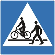Wyposażenie miejsc publicznych - Znak drogowy informacyjny D-6B Przejście dla pieszych i przejazd dla rowerzystów - miniaturka - grafika 1