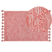 Dywany - Lumarko Dywan bawełniany 140 x 200 cm czerwony NIGDE - miniaturka - grafika 1