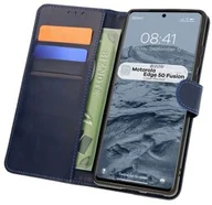 Etui i futerały do telefonów - Bizon Etui z klapką Case Pocket do Motorola Edge 50 Fusion, granatowe - miniaturka - grafika 1