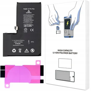 BATERIA DO iPHONE 15 PRO MAX WIĘKSZA POJEMNOŚĆ 4770 mAh ŚWIEŻA KOMPLET - Baterie do telefonów - miniaturka - grafika 1