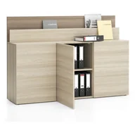 Szafki biurowe - B2B Partner Dodatkowa szafka do biurka LAYERS, długa, dąb naturalny / dąb bejcowany 611541 - miniaturka - grafika 1