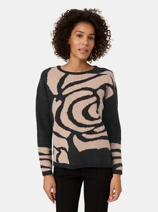 Gerry Weber Sweter w kolorze czarno-beżowym - Swetry damskie - miniaturka - grafika 1
