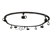 Lampy sufitowe - QAZQA Modern railsysteem met 8 spots zwart 1-fase ovaal 200cm - Iconic Jeana - miniaturka - grafika 1