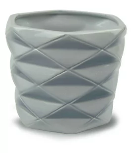 Doniczka Dekoracyjna Szara Ceramiczna 15 cm - Donice - miniaturka - grafika 1