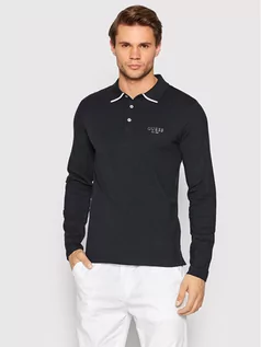 Koszulki męskie - GUESS Polo M2YP36 J1311 Granatowy Extra Slim Fit - grafika 1