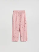 Spodnie i spodenki dla dziewczynek - Reserved - Spodnie w paski - pastelowy róż - miniaturka - grafika 1