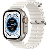 Smartwatch - Apple Watch Ultra GPS + Cellular 49mm Tytan MNHF3WB/A Biały - miniaturka - grafika 1