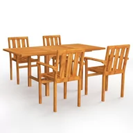 Meble ogrodowe - vidaXL 5-cz. zestaw mebli ogrodowych, lite drewno tekowe 3059599 - miniaturka - grafika 1
