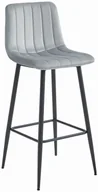Taborety i hokery - Nowoczesny hoker tapicerowany z oparciem srebrny szary - Monix - miniaturka - grafika 1