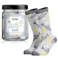 Skarpetki męskie - Skarpety Damskie / Męskie w Słoiku na prezent Śledzie-43-46 - miniaturka - grafika 1