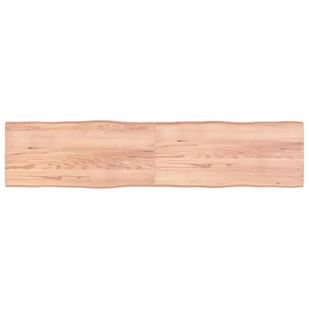 vidaXL Blat stołu, jasny brąz, 220x50x4 cm, dąb z naturalną krawędzią - Meble modułowe i akcesoria - miniaturka - grafika 1