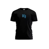 Koszulki męskie - Bona Basics, Męski T-shirt z cyfrowym nadrukiem,% 100 bawełna, czarny, na co dzień, męskie topy, rozmiar: L, czarny, L - miniaturka - grafika 1