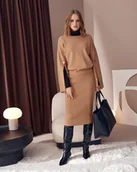 Swetry damskie - Sweter Lambi Beż - miniaturka - grafika 1