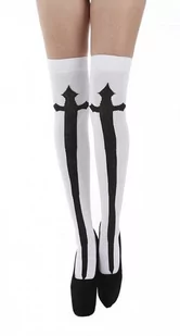 nadkolanówki WHITE SOCKS WITH BLACK CROSS białe - Skarpetki męskie - miniaturka - grafika 1
