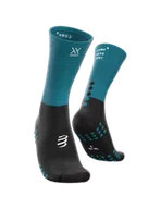Skarpetki sportowe męskie - COMPRESSPORT Skarpetki kompresyjne do biegania MID COMPRESSION SOCKS mosaic blue - miniaturka - grafika 1
