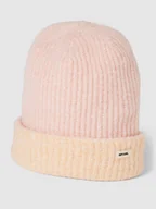Czapki damskie - Czapka beanie z detalem z logo o dwukolorowym designie - miniaturka - grafika 1