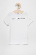 Koszulki i topy damskie - Tommy Hilfiger T-shirt bawełniany dziecięcy kolor biały z nadrukiem - miniaturka - grafika 1
