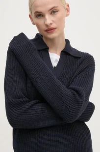 Joop! sweter wełniany damski kolor granatowy ciepły 30043659 - Swetry damskie - miniaturka - grafika 1