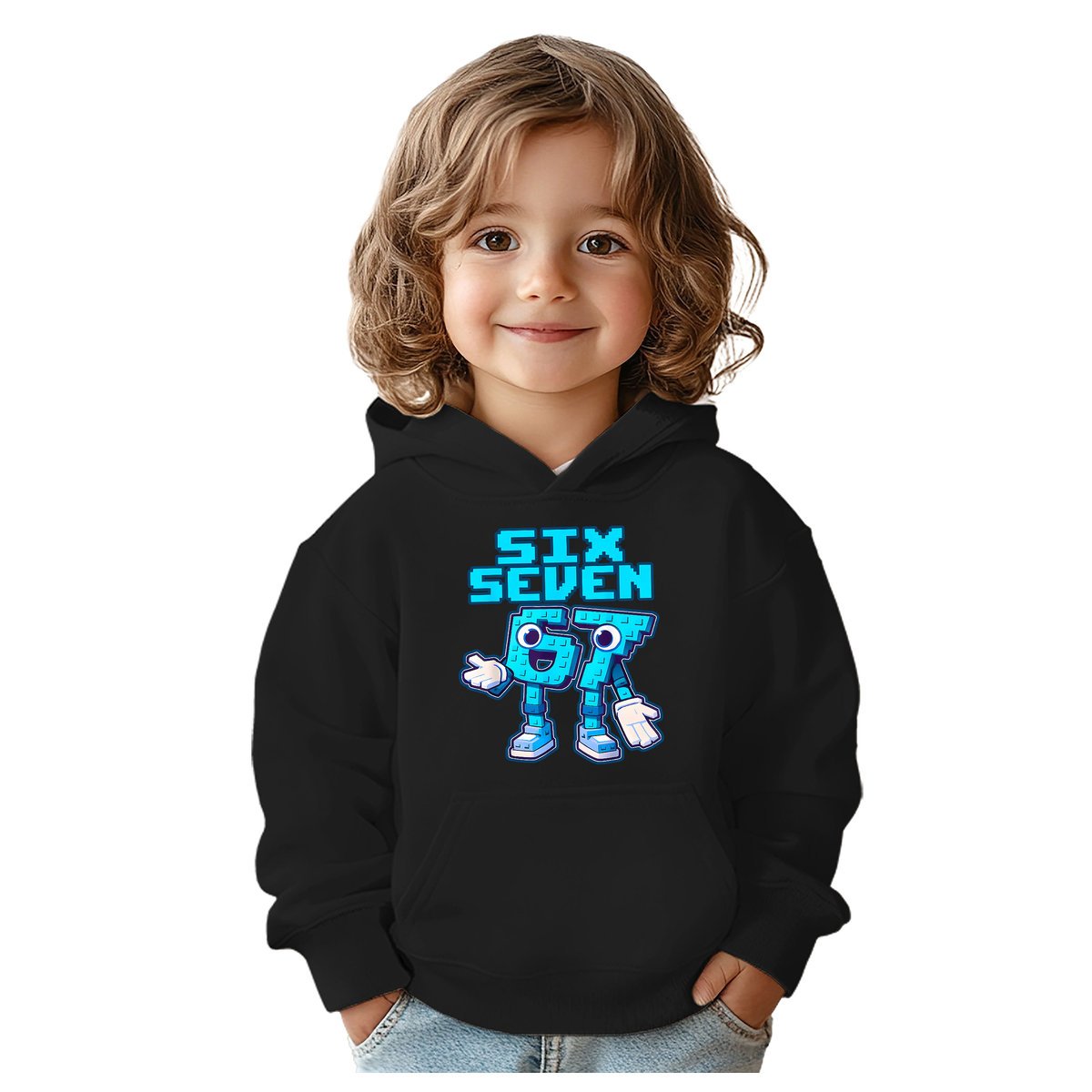 BLUZA DZIECIĘCA Z KAPTUREM 67 SIX SEVEN KLOCKI VIRAL 146-152 PREZENT