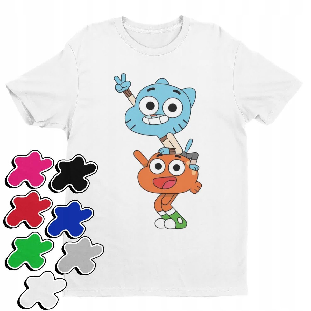 Koszulka T-Shirt Dziecięca Z Nadrukiem Gumball Darwin Różne -M 134-140