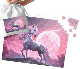 PUZZLE TRADYCYJNE - JEDNOROŻEC WZORY DLA DZIEWCZYNKI 110EL + WORECZEK - Puzzle - miniaturka - grafika 1