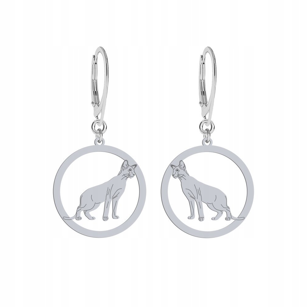 Kolczyki Srebrne Kot Orientalny 925 Biżuteria Kobieta Prezent GRAWER GRATIS