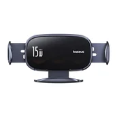 Uchwyty samochodowe do telefonów - Samochodowy uchwyt Baseus LightChaser z ładowarką indukcyjną  (czarny) - miniaturka - grafika 1