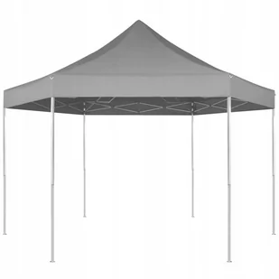 vidaXL Rozkładany namiot ogrodowy, sześciokątny, 3,6x3,1 m, szary 42108 - Pawilony ogrodowe - miniaturka - grafika 1