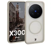 Etui i futerały do telefonów - Bizon MatteO do Vivo X300 Pro Półprzezroczyste z beżową ramką - miniaturka - grafika 1