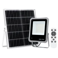 Lampy ogrodowe - Stojąca lampa solarna Bares SLR-73142-50W Italux LED 50W 4000K IP65 do ogrodu szary - miniaturka - grafika 1