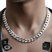 Naszyjniki męskie - Srebrny Łańcuszek Męski Łańcuch SREBRO 925 Pancerka Włoski GRUBY 8mm - inna (Inny) - miniaturka - grafika 1