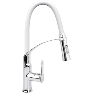 FALA BATERIA ZLEWOZMYWAKOWA Z ELASTYCZNĄ WYLEWKĄ FLEXIBLE 2-WHITE 75676 - Baterie kuchenne - miniaturka - grafika 1