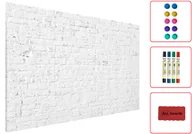 Biuro i firma OUTLET - OUTLET Tablica magnetyczna metalowa BIAŁA CEGŁA MUR CEGLANY 60x40cm MetalBoards blacha z nadrukiem na wszystkie rodzaje magnesów + zestaw akcesoriów G - miniaturka - grafika 1