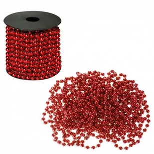 Springos Springos Łańcuch na choinkę perły koraliki 10m 8 mm czerwony UNIWERSALNY 28196-uniw - Ozdoby bożonarodzeniowe - miniaturka - grafika 1