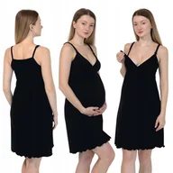 Piżamy ciążowe - Koszula ciążowa do karmienia na cienkich ramiączkach z podkreśloną talią L - miniaturka - grafika 1