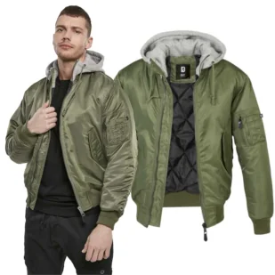 Kurtka BRANDIT MA1 z kapturem Olive-Grey 4XL - Odzież taktyczna i umundurowanie - miniaturka - grafika 1