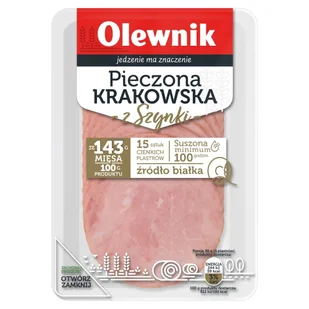 Krakowska Kiełbasa Sucha Pieczona Plastry 90 G Olewnik - Pasztet i przetwory mięsne - miniaturka - grafika 1