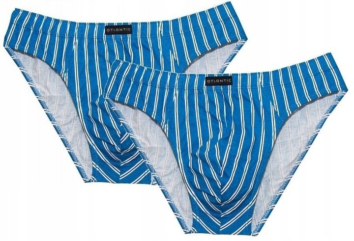 SLIPY MĘSKIE ATLANTIC SPORT MP1362 NIEBIESKIE W PASKI 2PAK XXL